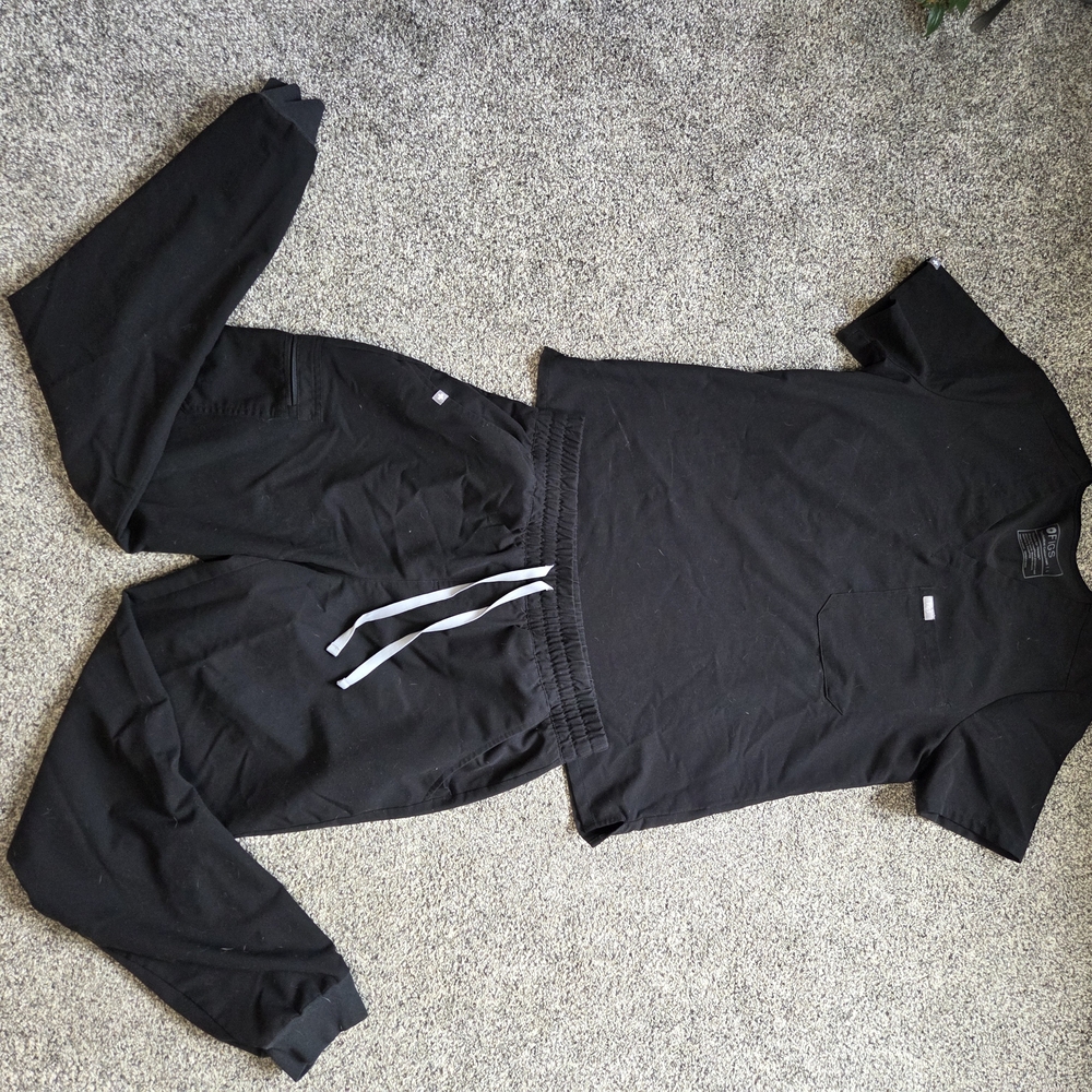 Figs Black Scrub Set, Jogger Bottoms